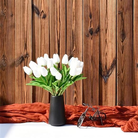 Artificial Tulip Flowers with Soft Latex Materials (White-30) - Picture 5 of 6